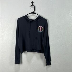 Ocean Drive Women’s Charcoal Cropped Hoodie Miami Beach FL  Sz M Beachy Summer